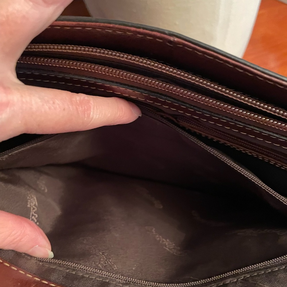 Fossil chocolate brown leather tote - Picture 10 of 16